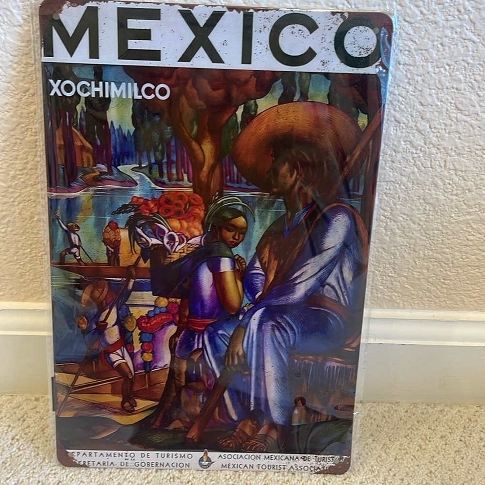 Rustic Vintage Plaque of Xochimilco